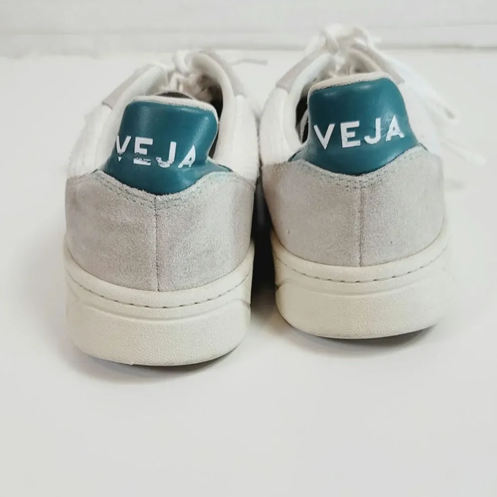 VEJAS V-10 B-MESH WHITE BRITTANY  SNEAKERS IN HUNTER GREEN, sz 9